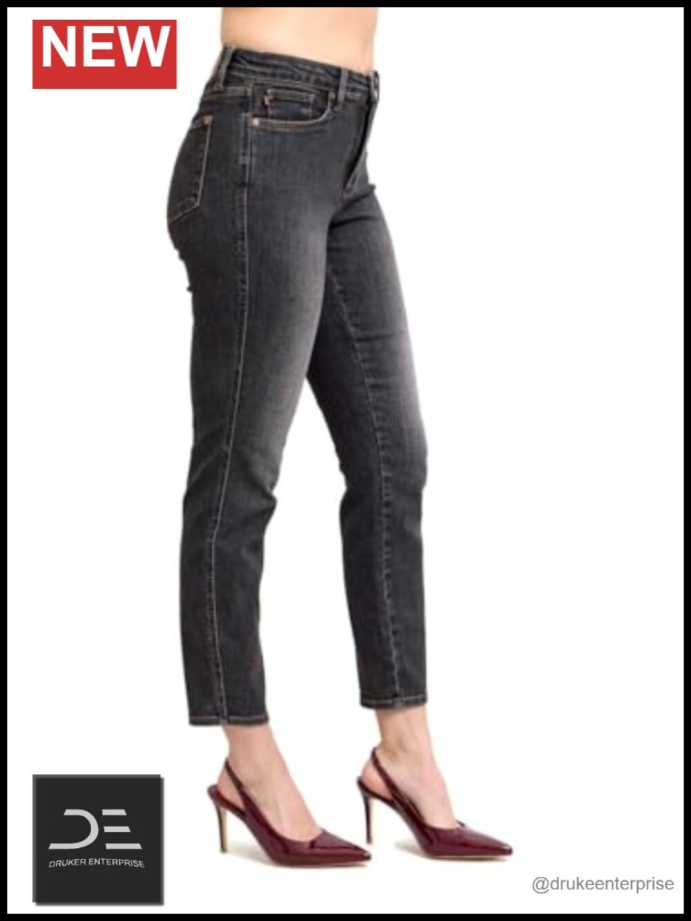 Judy Blue Women's Mid Rise Tummy Control Comfort Slim Fit Jeans